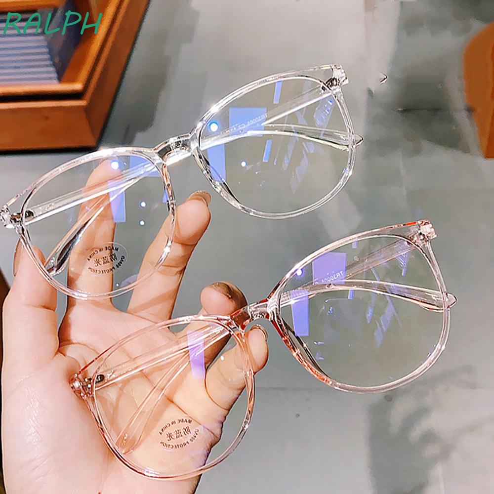 Mắt kính gọng tròn bằng nhựa trong suốt chống ánh sáng xanh phong cách cổ điển thời trang dành cho nữ