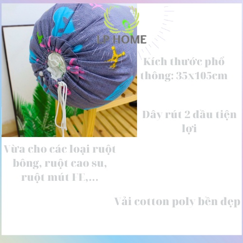 Vỏ gối ôm nhiều màu sắc nét và ruột gối ôm bông trắng LP Home - Gối ôm hơi - Đã hút chân không