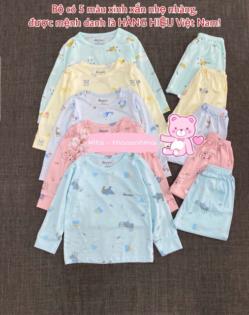 Bộ cho bé cài vai, vải pettit SIÊU MỀM MỊN, co dãn đàn hồi vượt trội - quần áo trẻ em dài tay