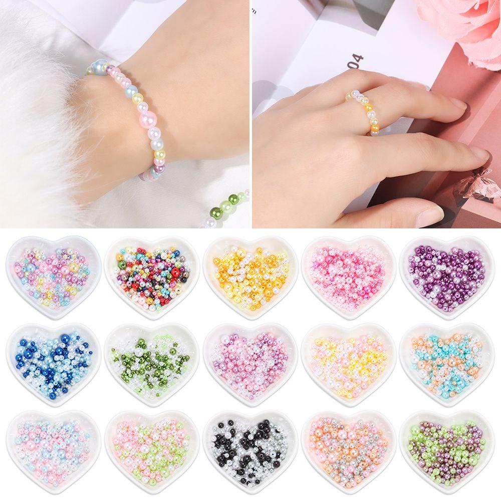Set 150-200 Hạt Nhựa Acrylic 3~8mm Có Lỗ Dùng Để Trang Trí Móng DIY