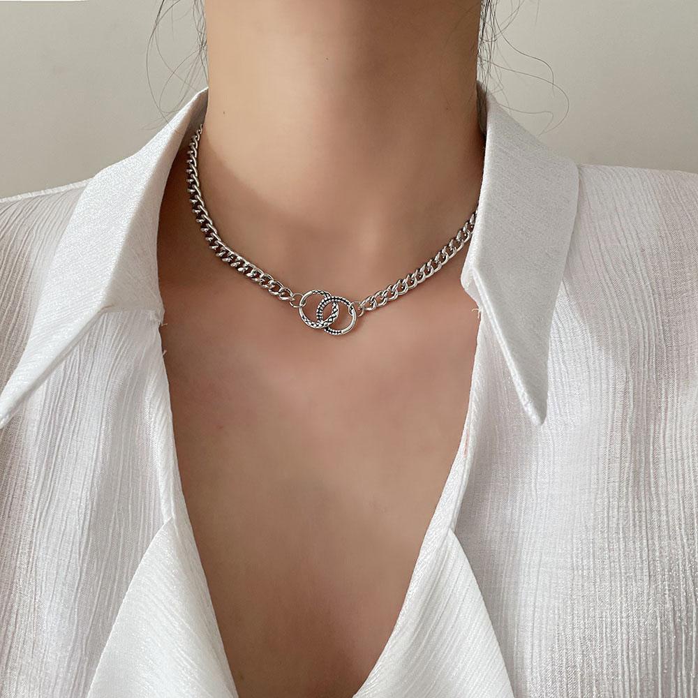 AROMA Dây Chuyền Thép Không Gỉ Phong Cách Hip Hop Punk Harajuku