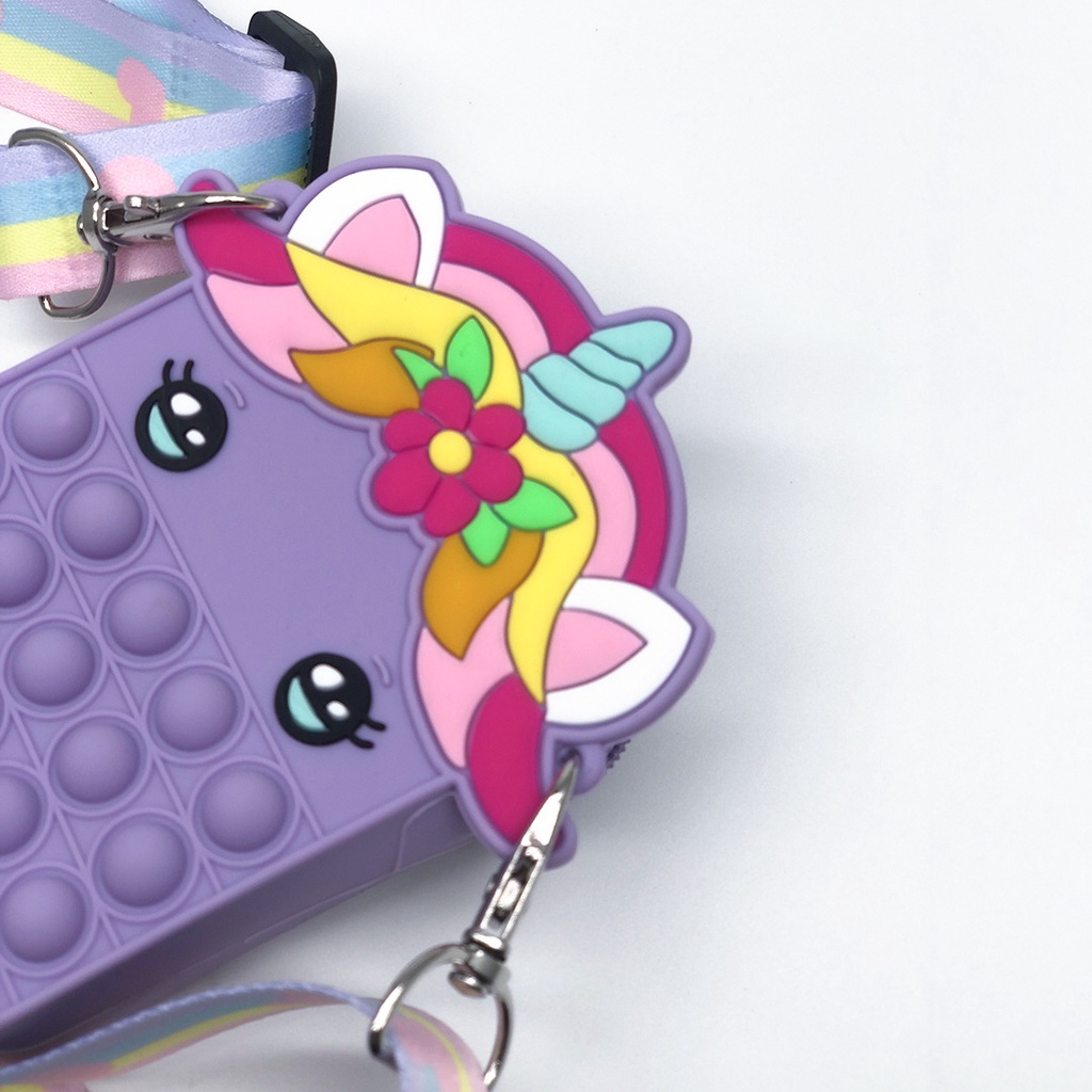 Túi đeo chéo hình kỳ lân dễ thương có khóa kéo tiện dụng