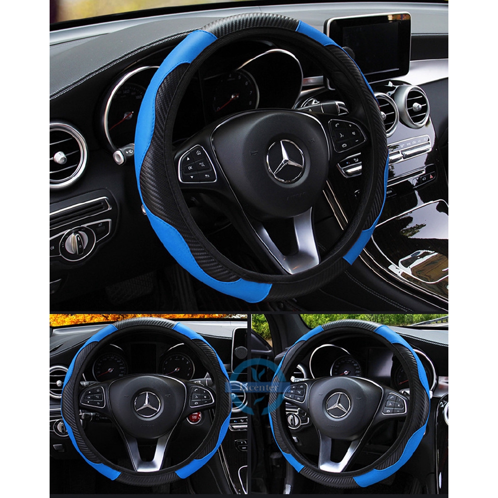 Vỏ bọc vô lăng xe hơi bằng da PU + sợi carbon