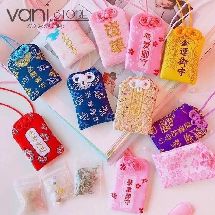 [18 MẪU] Túi Treo May Mắn, Tài Lộc, Tình Duyên Omamori Bọc Silicon - Phong Cách Nhật Bản - VANI STORE