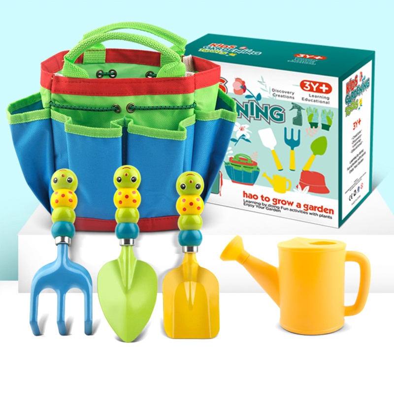 Set 3 Dụng Cụ Làm Vườn Bằng Kim Loại Với Tay Cầm Chắc Chắn An Toàn Cho Bé