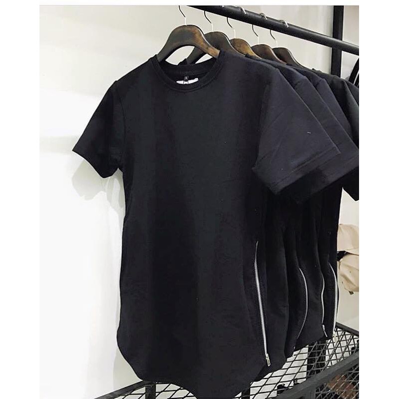 Áo Thun Lai Bầu Zip Eo Unisex