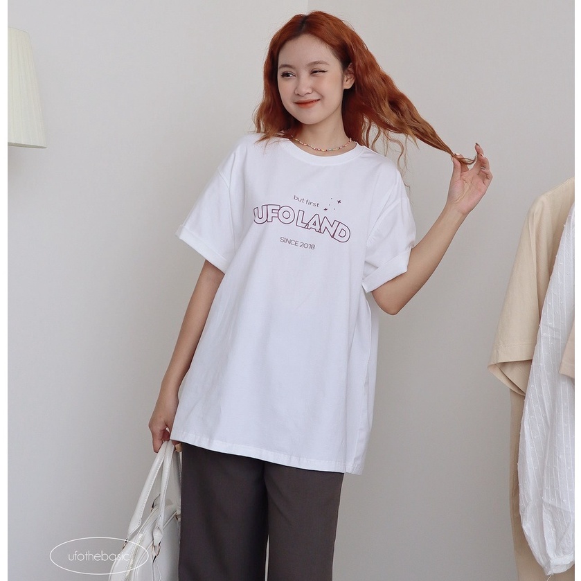 Áo phông nữ, áo thun nữ &quot;UFO LAND&quot; freesize, chất premium cotton cao cấp - by ufo.thebasic