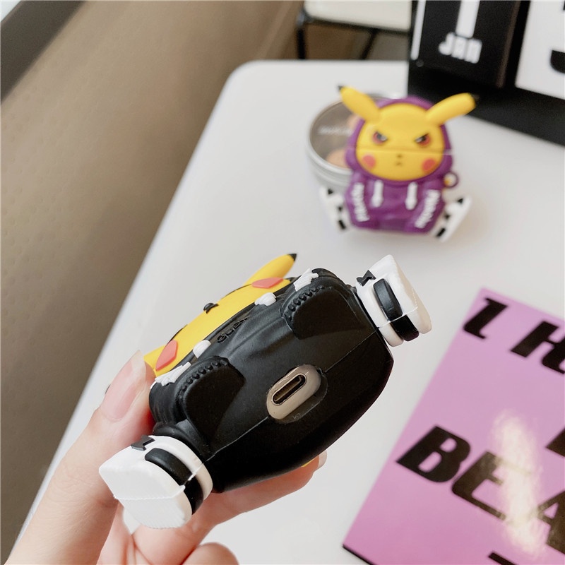 Case vỏ tai nghe không dây silicone 3 2 PRO Pikachu hiphop - Vỏ bọc đựng tai nghe 1115