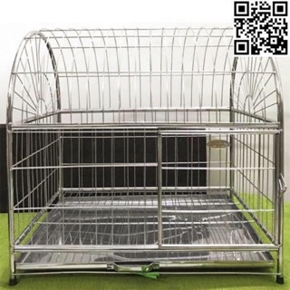 Lồng inox chó mèo 50x40x55(S3) mái bằng