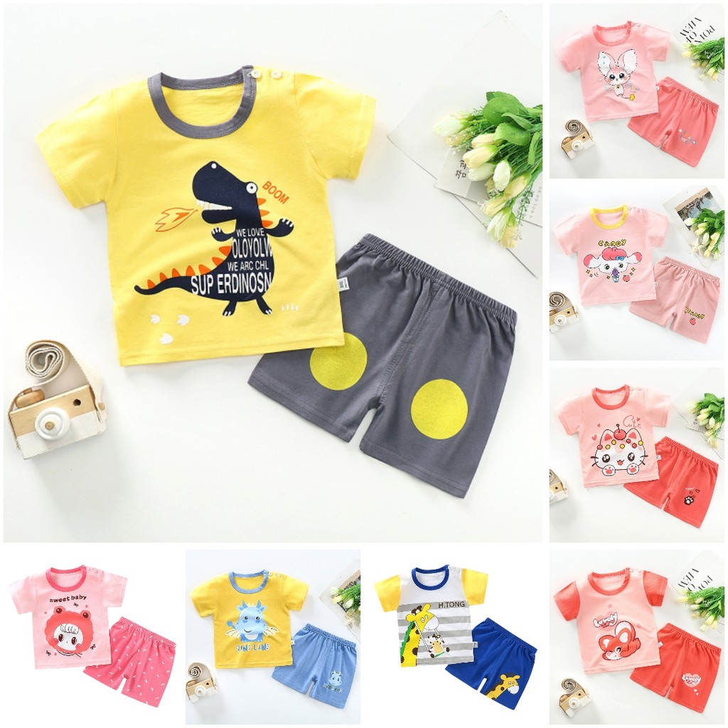 Quần áo trẻ em, bộ cộc tay cho bé gái siêu mát, chất cotton tự nhiên loại 1