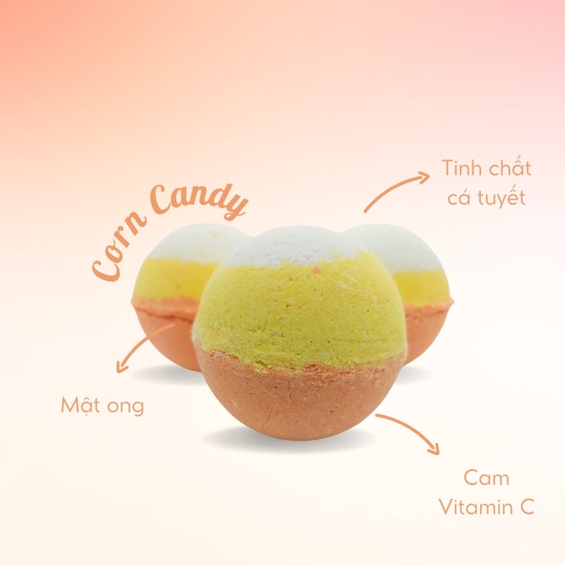 CORN CANDY [Labbi] Bath bomb / Viên sủi bồn tắm / Bom tắm / Viên thả bồn tắm / Bathbomb