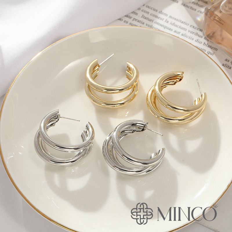 Bông tai Nữ Xinh Minco Accessories bạn gái khuyên tai nhiều vòng thời trang trang sức yêu thích sành điệu cho nữ BT208