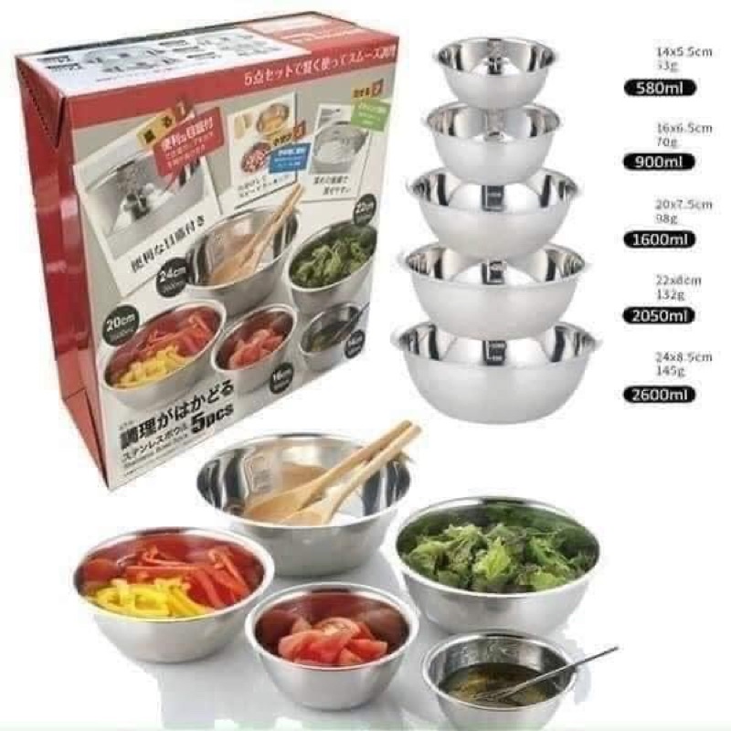 Bộ 5 tô inox