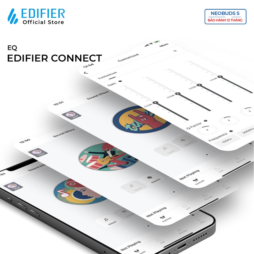 Tai nghe Bluetooth 5.2 EDIFIER NEOBUDS S Snapdragon Sound Hires Audio Chống ồn chủ động Đàm thoại 6 mic Hàng chính hãng