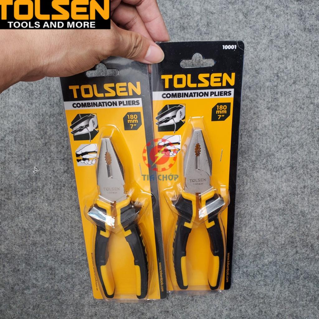 Kìm răng điện đa năng TOLSEN mũi vuông 7” 10001, 8” 10002
