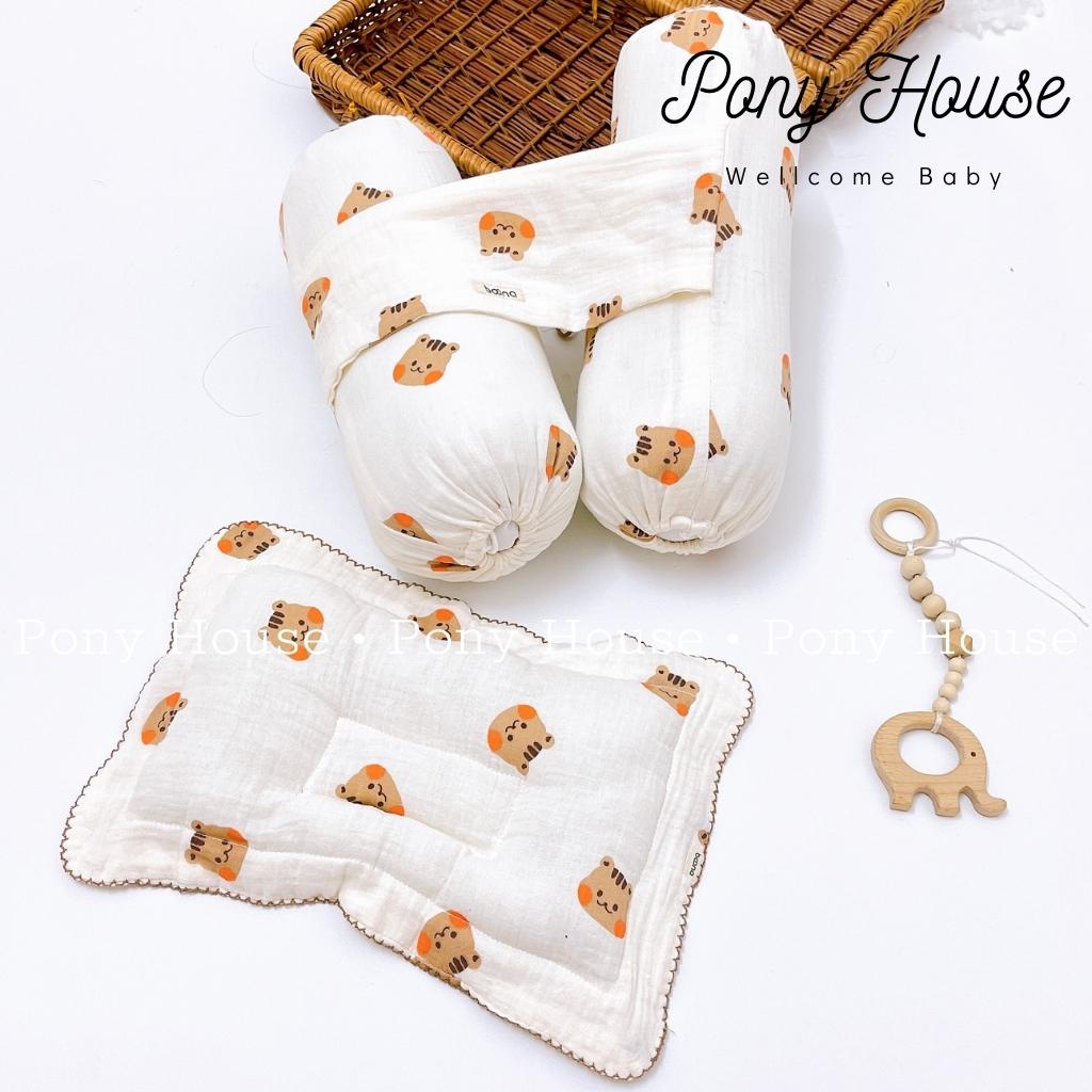 Bộ Gối Chặn Xô Sơ Sinh Boona Xô Muslin Ruột Bông Tự Nhiên Siêu Mềm Mại Chống Giật Mình Cho Bé Sơ Sinh