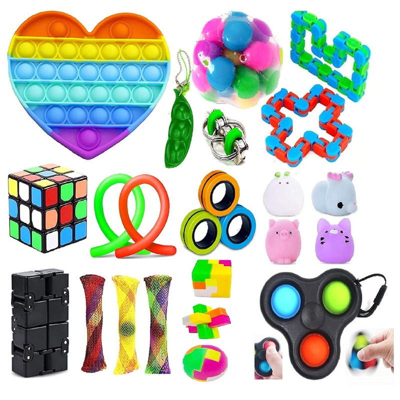 1 Set Đồ Chơi Bóp Tay Hình Khối Lập Phương Mini Co Giãn Dành Cho Trẻ Em