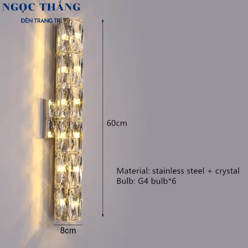 Đèn treo tường ốp tường pha lê cao cấp trang trí trong nhà cầu thang Led 18W 220V GT3029 Ngọc Thắng