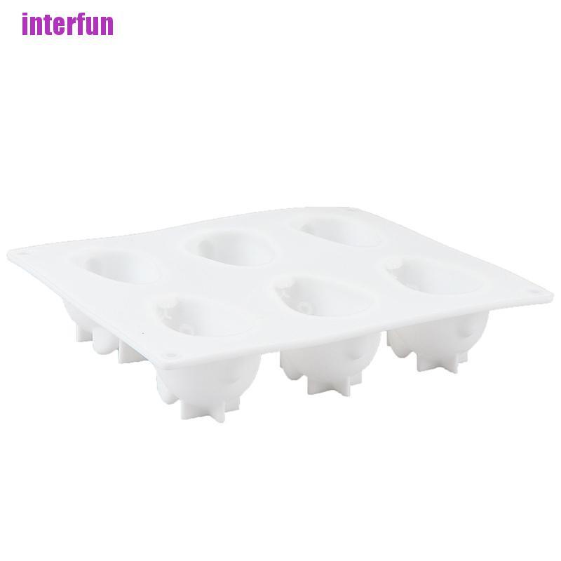 Khuôn silicon 6 Ngăn Hình Thỏ 3D Đáng Yêu