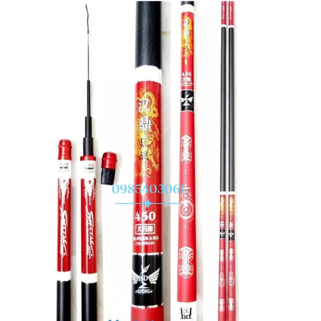 Cần Tay Handing Hoả Điểu đỏ 5H đọt 1,3ly dài 7m2 y y hình (xả hàng giảm giá và cam kết bảo hành đổi trả ạ)