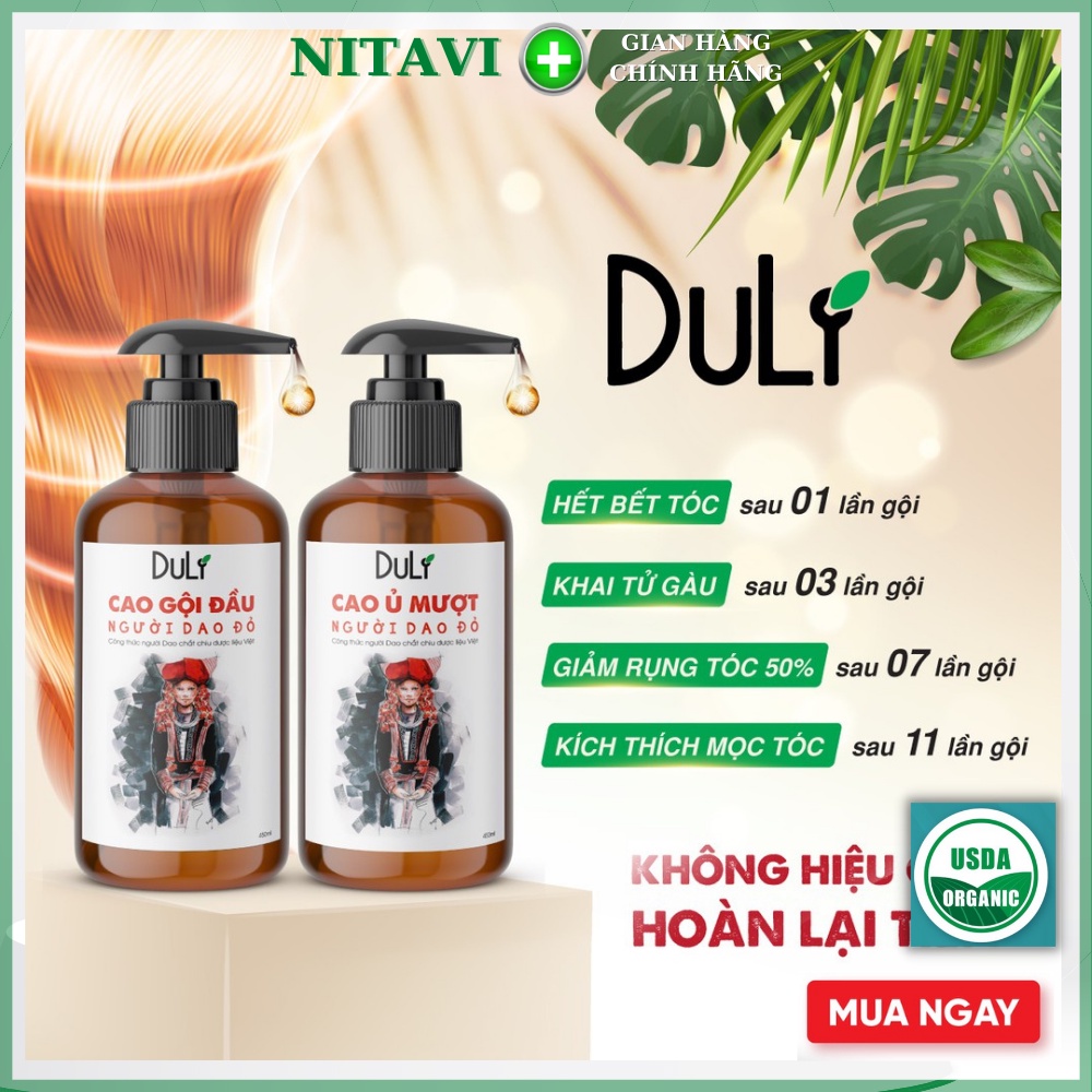 Dầu Gội Thảo Dược dược liệu DuliVina Người Dao Đỏ Ngừa Rụng, ủ Mượt Tóc cổ truyền