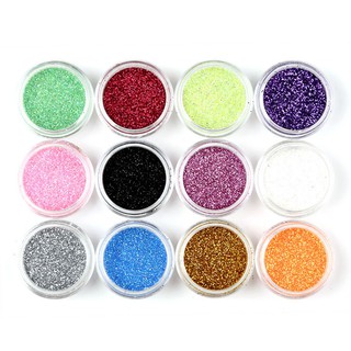 Set trang trí Nails 12 màu A7-Kim tuyến nhỏ