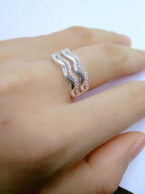 Nhẫn bạc nhẫn sóng bản to hàng cao cấp_ Van jw