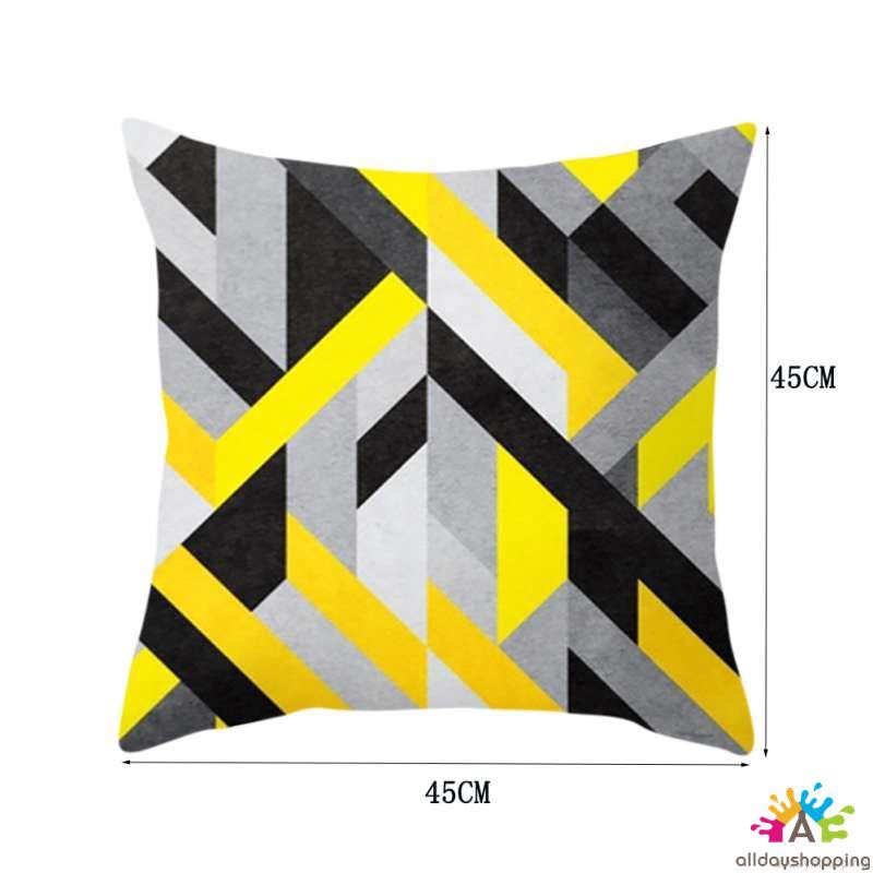 Vỏ gối vuông màu vàng chất liệu nhung vỏ đào | BigBuy360 - bigbuy360.vn