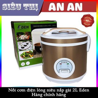 Nồi cơm điện lòng niêu nắp gài 2L Eden lòng nồi tròn, nấu ngon như niêu đất [HÀNG TRƯNG BÀY HƯ BAO BÌ]