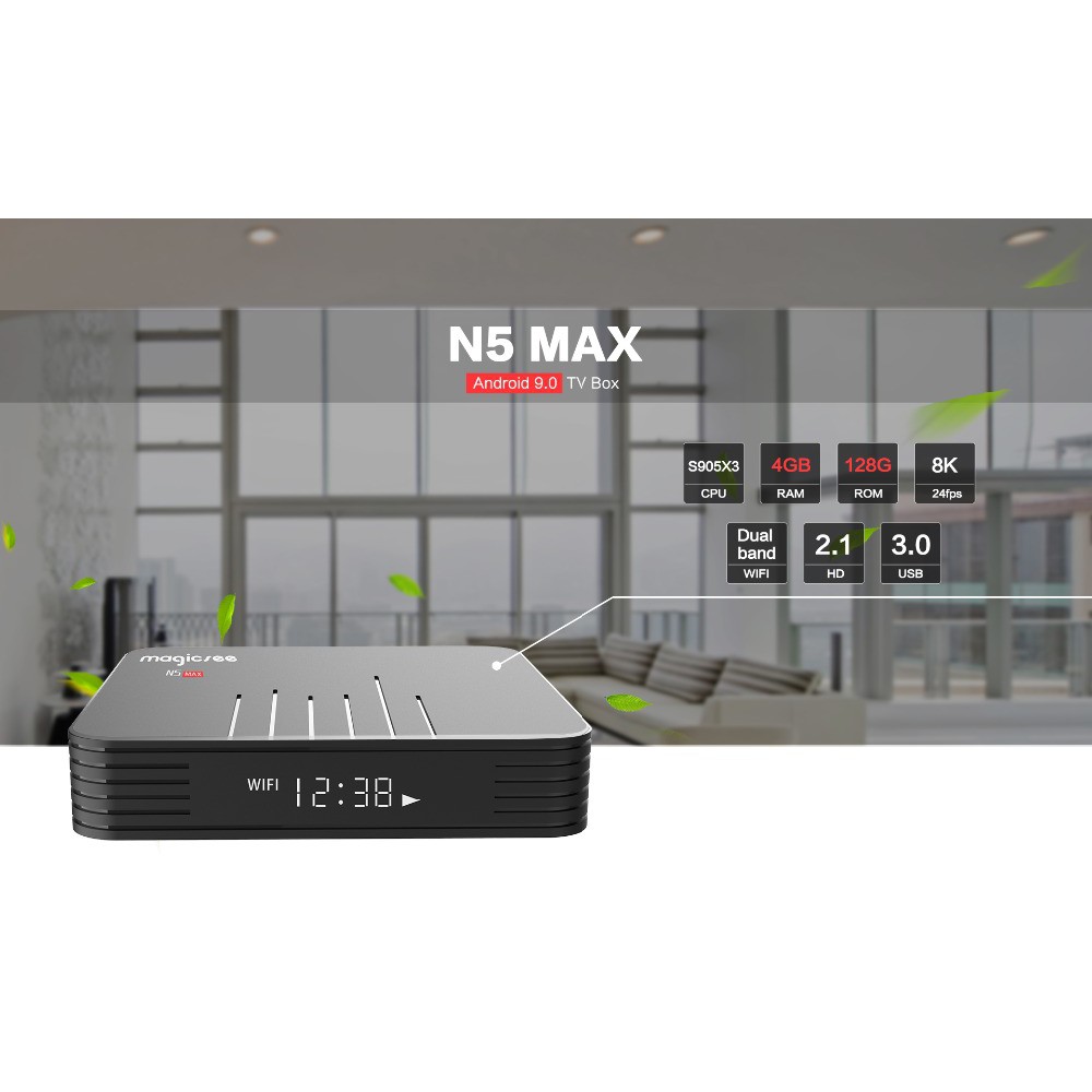 N5 max điều khiển giọng nói có chuột bay bàn phím Ram 4G Rom 32G bluetooth cài sẵn các ứng dụng giải trí