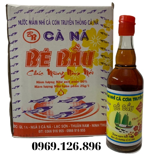 Nước mắm thượng hạng Cà Ná - Bé bầu (Thùng 6chai/500ml/chai)