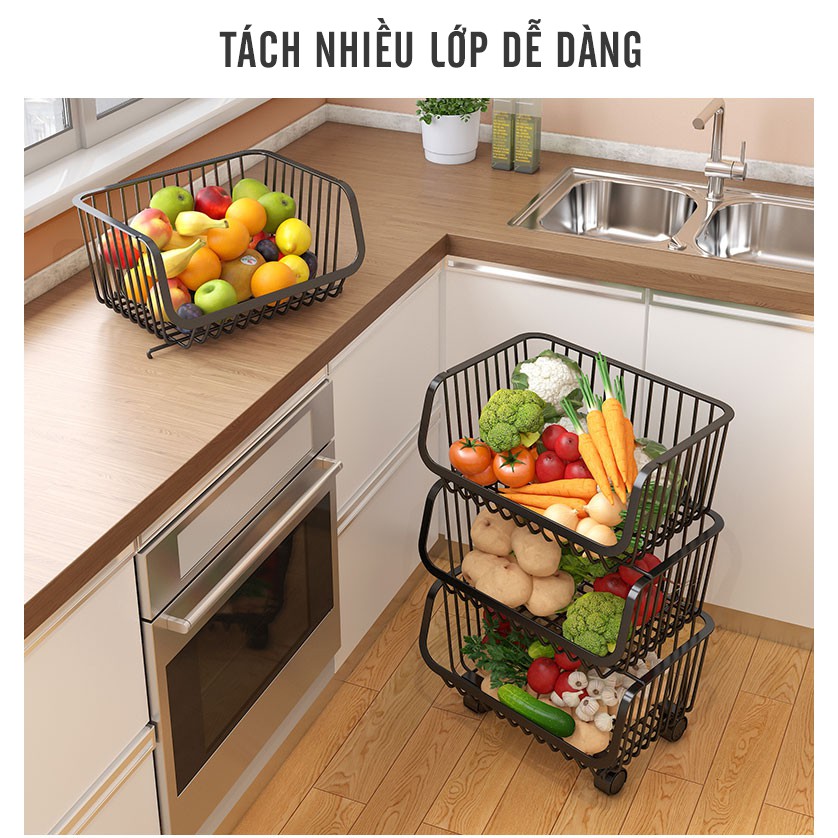 Kệ Nhà Bếp Đa Năng Di Động 4 tầng
