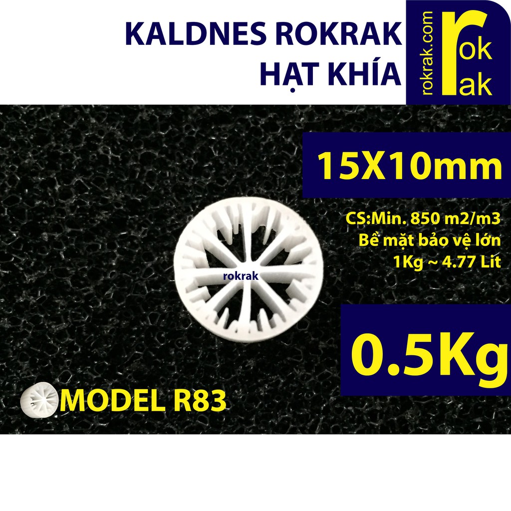 Kaldnes hạt khía gân R83 v2 0.5Kg  dùng cho lọc hồ cá Koi