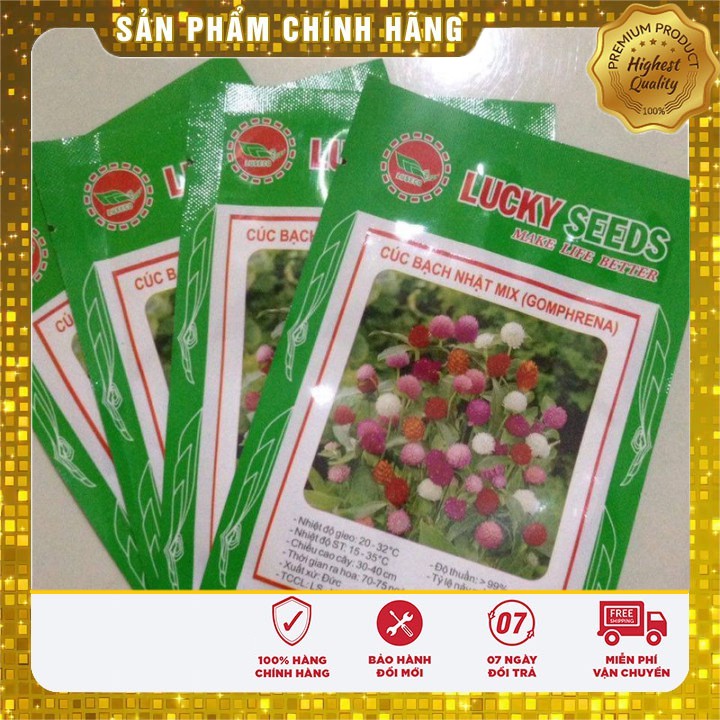 Hạt Giống Hoa Cúc Bách Nhật mix ( 50 hạt )