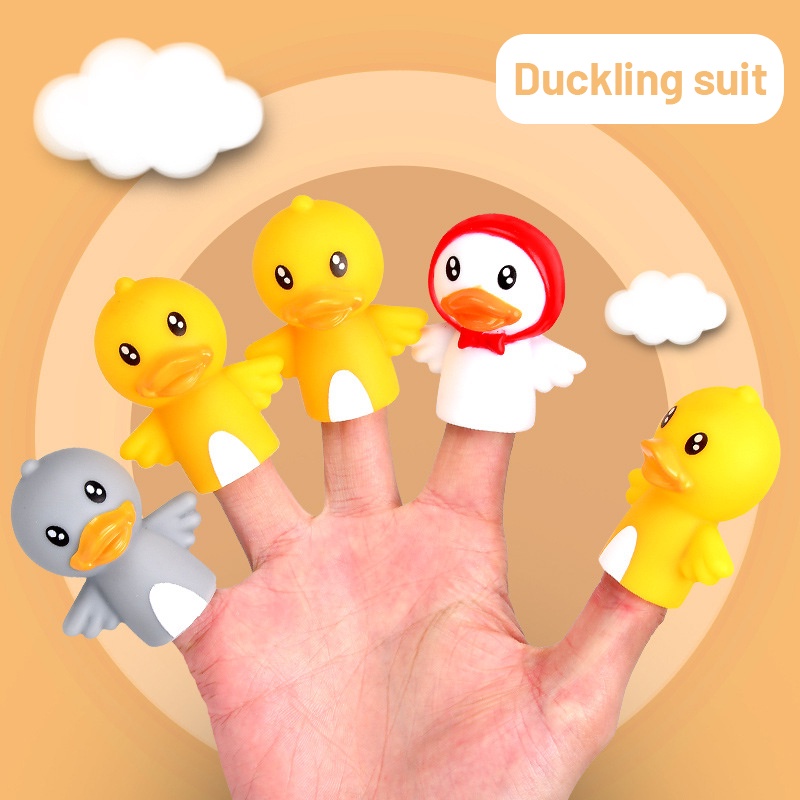 Set 5 con rối đeo ngón tay ZHAN QI TOYS hình động vật hoạt hình dễ thương cho bé