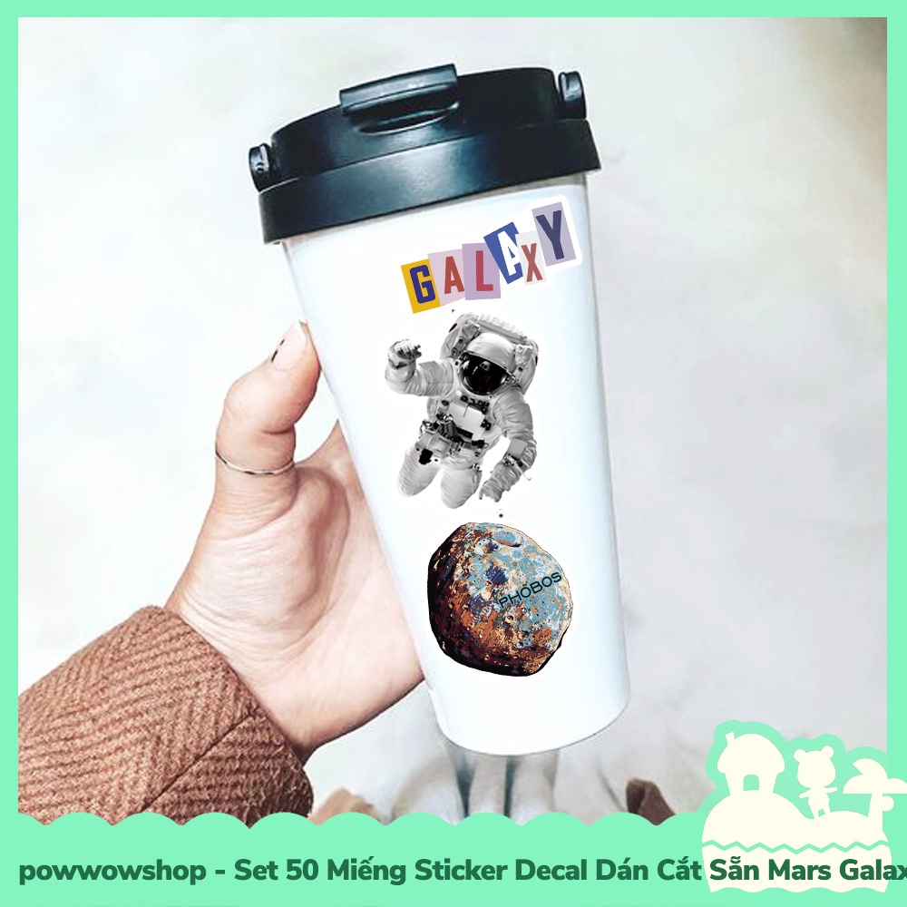 [Sẵn VN - Hỏa Tốc] Set 50 Miếng Sticker Decal Cắt Sẵn DIY Dán Trang Trí Vật Dụng Mẫu Mars Galaxy Engineer