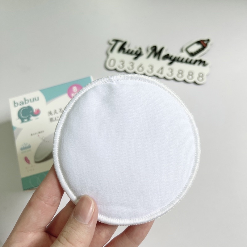 Miếng lót thấm sữa bằng vải kháng khuẩn BABUU BABY công nghệ Nhật Bản ( 1 hộp/8 cái)