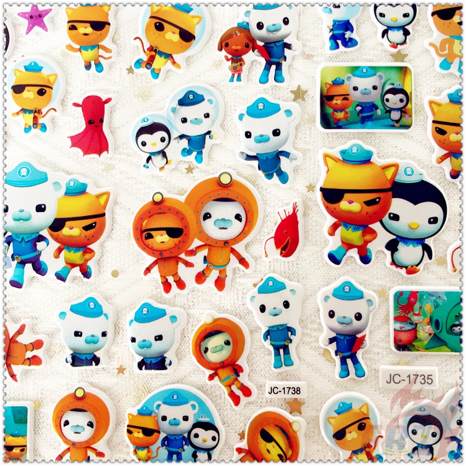 ❀ Miếng Dán Phần Thưởng Tự Làm The Octonauts Q-1 ❀ 1 Miếng Dán Bong Bóng 3D Bằng PVC Chống Nước