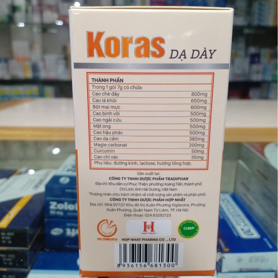 KORAS DẠ DÀY hộp 20 gói hỗ trợ giảm viêm loét dạ dày tá tràng