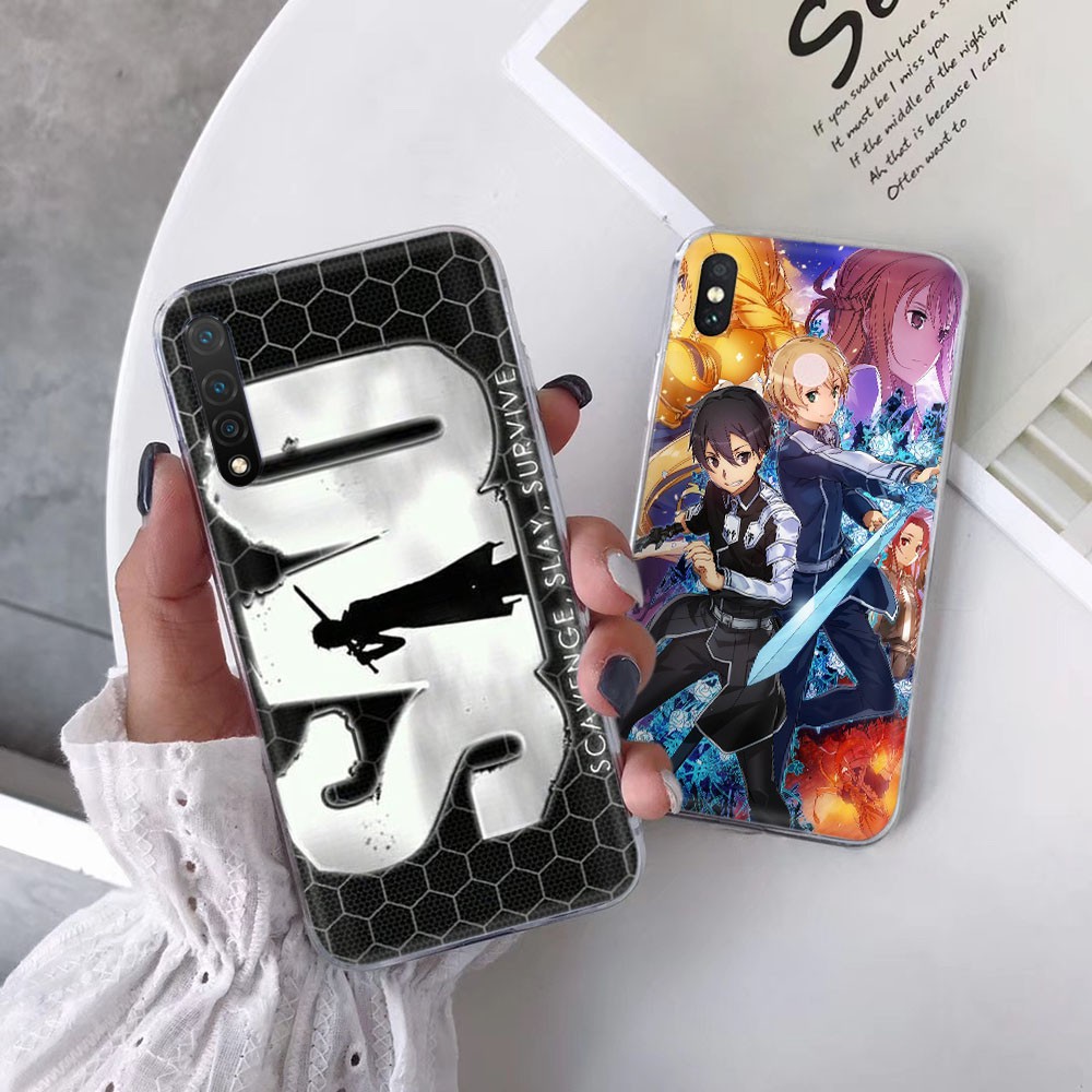 Ốp Điện Thoại Trong Suốt Họa Tiết Sword Art Online Cho Samsung Galaxy Note 8 9 10 Lite 20 Ultra A5 Plus Tb126