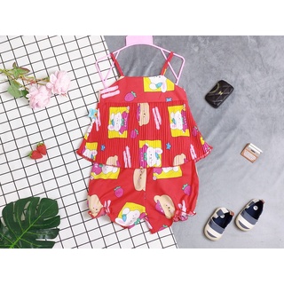 Bộ Lụa Dây Xếp Li Bé (12-18kg) (giao màu ngẫu nhiên)