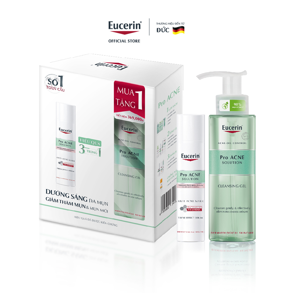 Tinh chất giảm thâm mụn & dưỡng sáng da Eucerin Pro Acne Triple Effect Serum 40ml