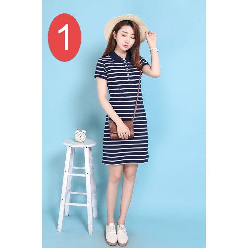 Váy polo kẻ ngang trẻ trung chất đẹp