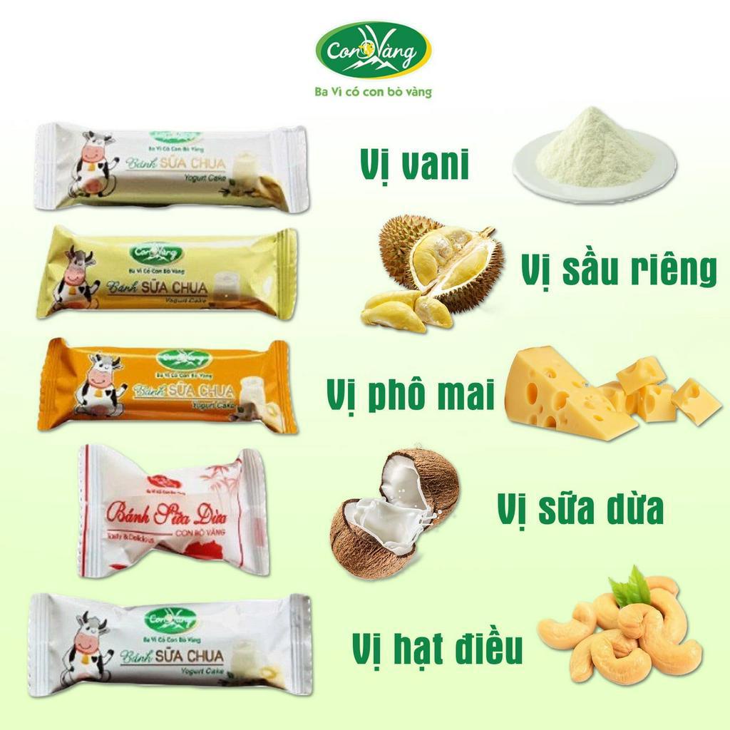 Bánh Sữa Chua Giòn Con Bò Vàng Ba Vì Vị Sầu Riêng Phô Mai Vani Sữa Dừa 250g