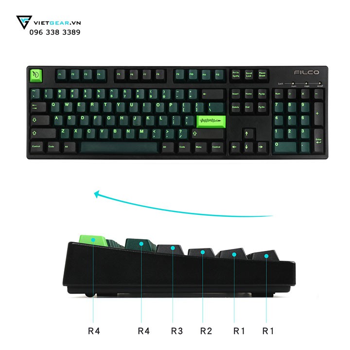 Bộ nút bàn phím Cherry Wave Z thick PBT dyesub 123 nút