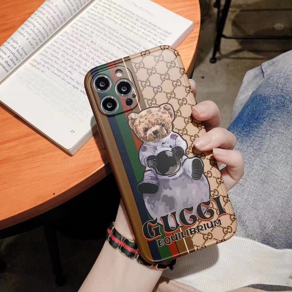 Ốp Điện Thoại In Hình Gấu GUCCI Sang Trọng Cho iphone 13 Pro Max i13 13pro i11 11ProMax i11 iX XR Xs Max 7plus 8plus 12Pro 12 Pro Max