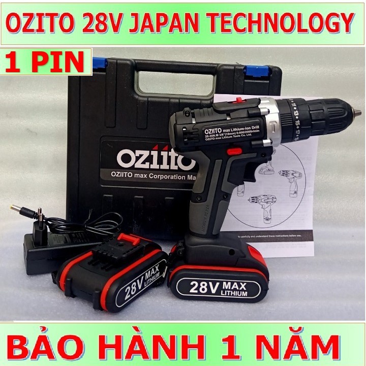Máy khoan pin 28V có búa OZITO, máy khoan cầm tay, máy bắt vít cao cấp