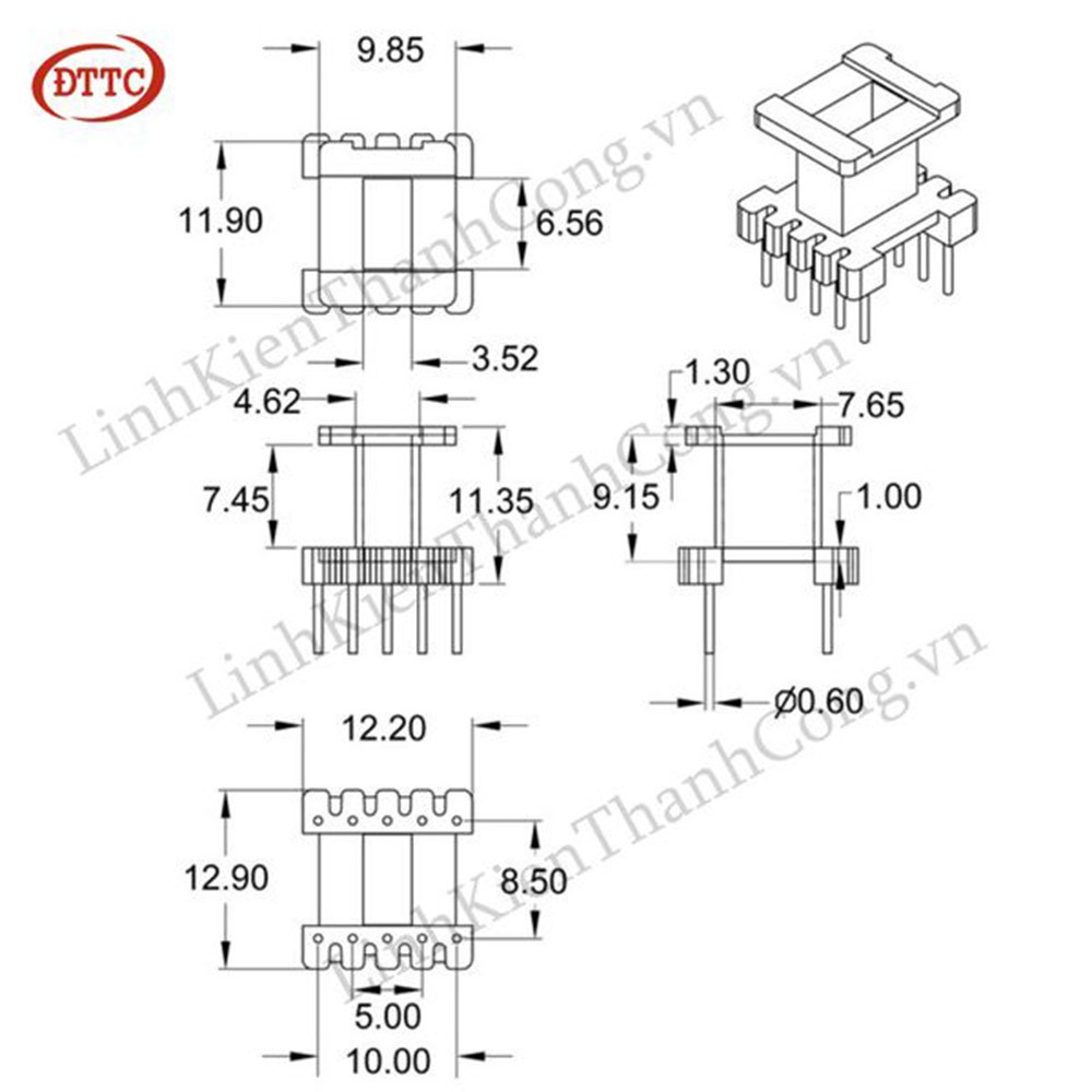 Biến Áp Xung EE13 (5+5)