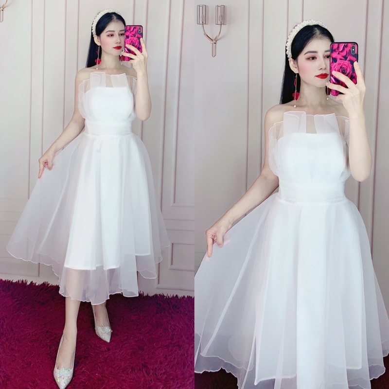 Đầm xoè dự tiệc cúp ngực bo eo con kiến siêu xinh TRIPBLE T DRESS -Size M/L (kèm ảnh/video thật) MS42Y