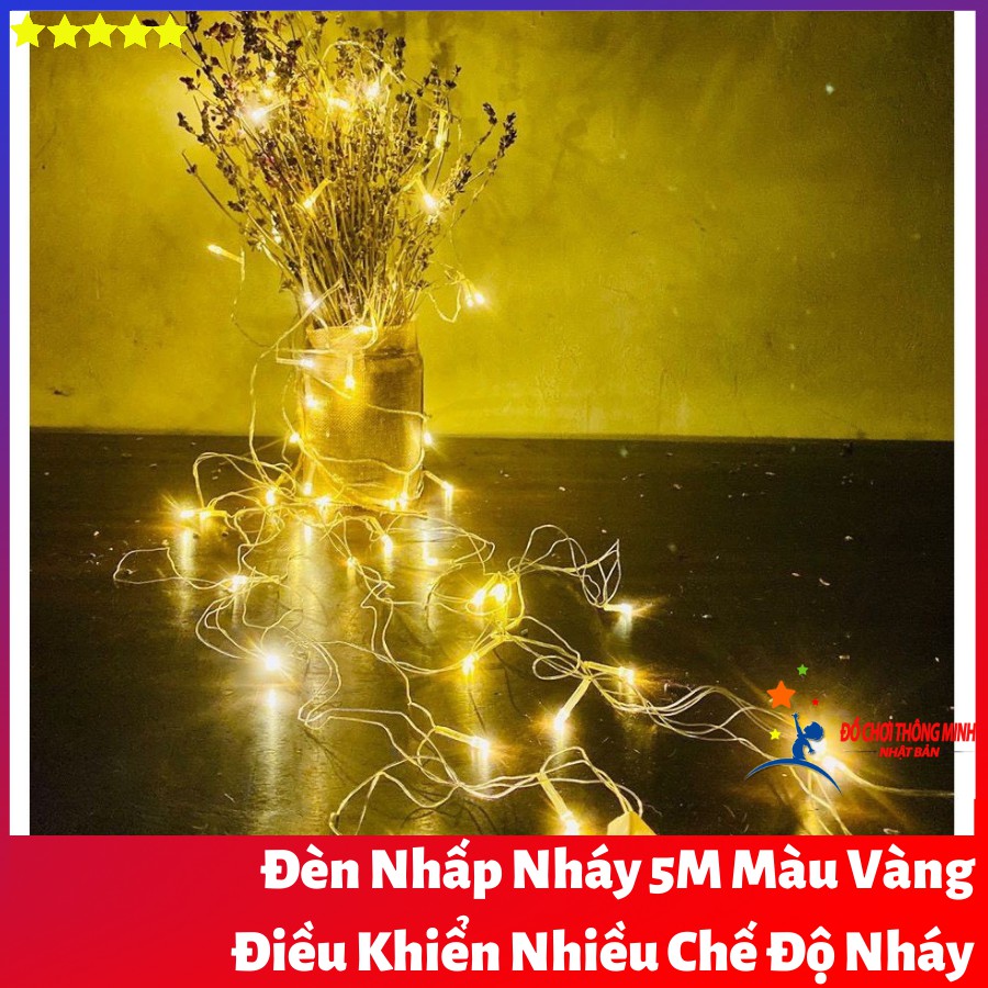 Đèn nhấp nháy 5m nhiều màu led trang trí noel giáng sinh, năm mới, tiệc cưới ánh sáng sáng đều